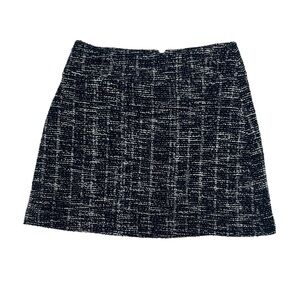 NWT Maison Jules Blue White Stretch Twill Lined Mini Skirt Size 4 Women’s